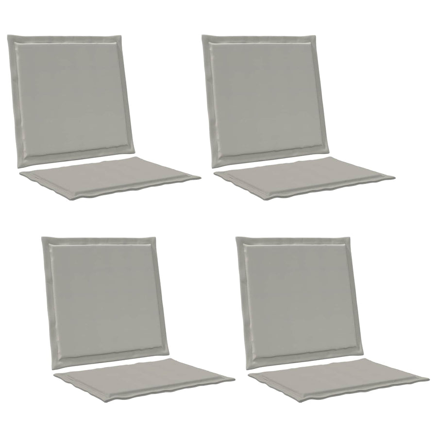 Zit- en Rugkussens 4 pcs Lichtgrijs 47 x 45 x 2 cm Polyester