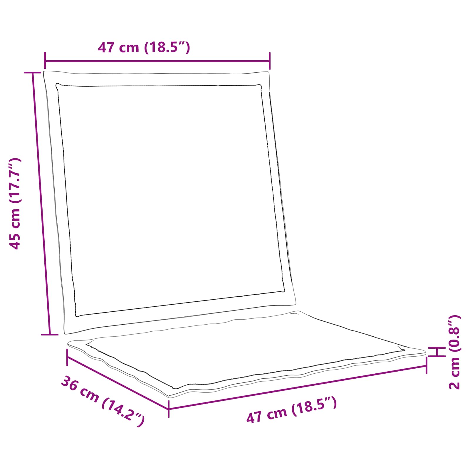Zit- en Rugkussens 4 pcs Lichtgrijs 47 x 45 x 2 cm Polyester