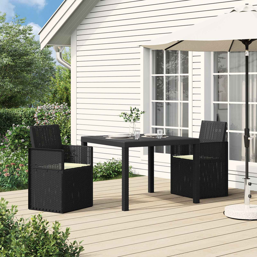 Tuin Eetstoelen 2 pcs Antraciet- en crèmekleurig PP