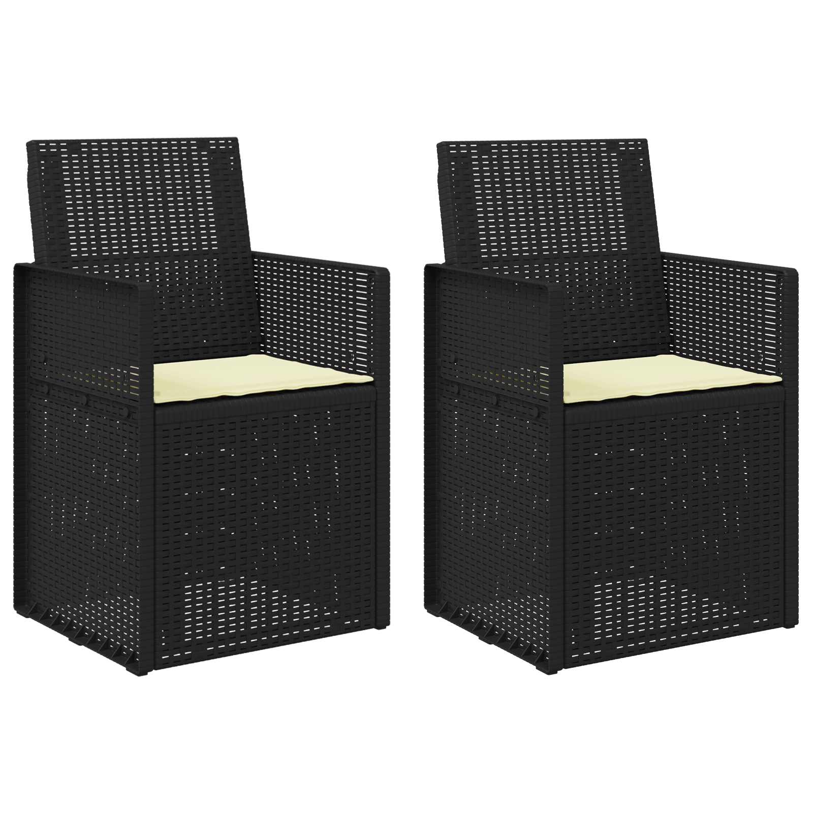 Tuin Eetstoelen 2 pcs Antraciet- en crèmekleurig PP