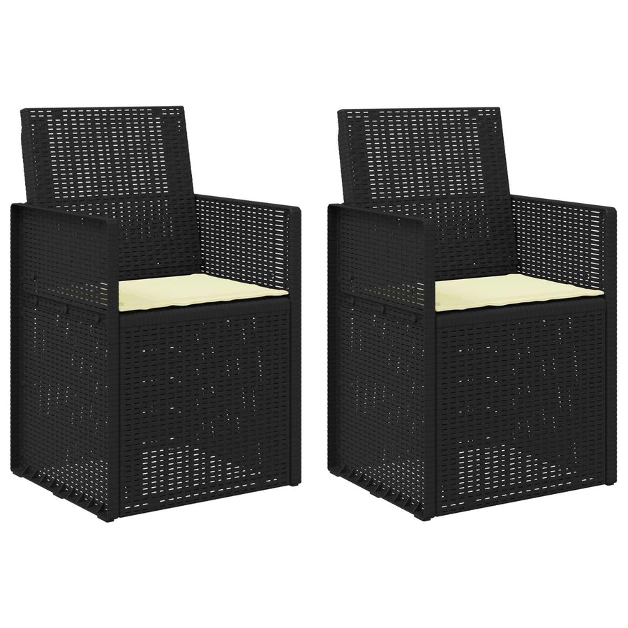 Tuin Eetstoelen 2 pcs Antraciet- en crèmekleurig PP