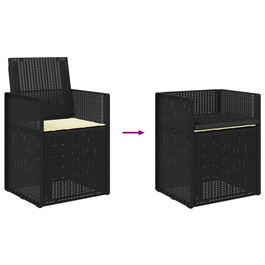 Tuin Eetstoelen 2 pcs Antraciet- en crèmekleurig PP