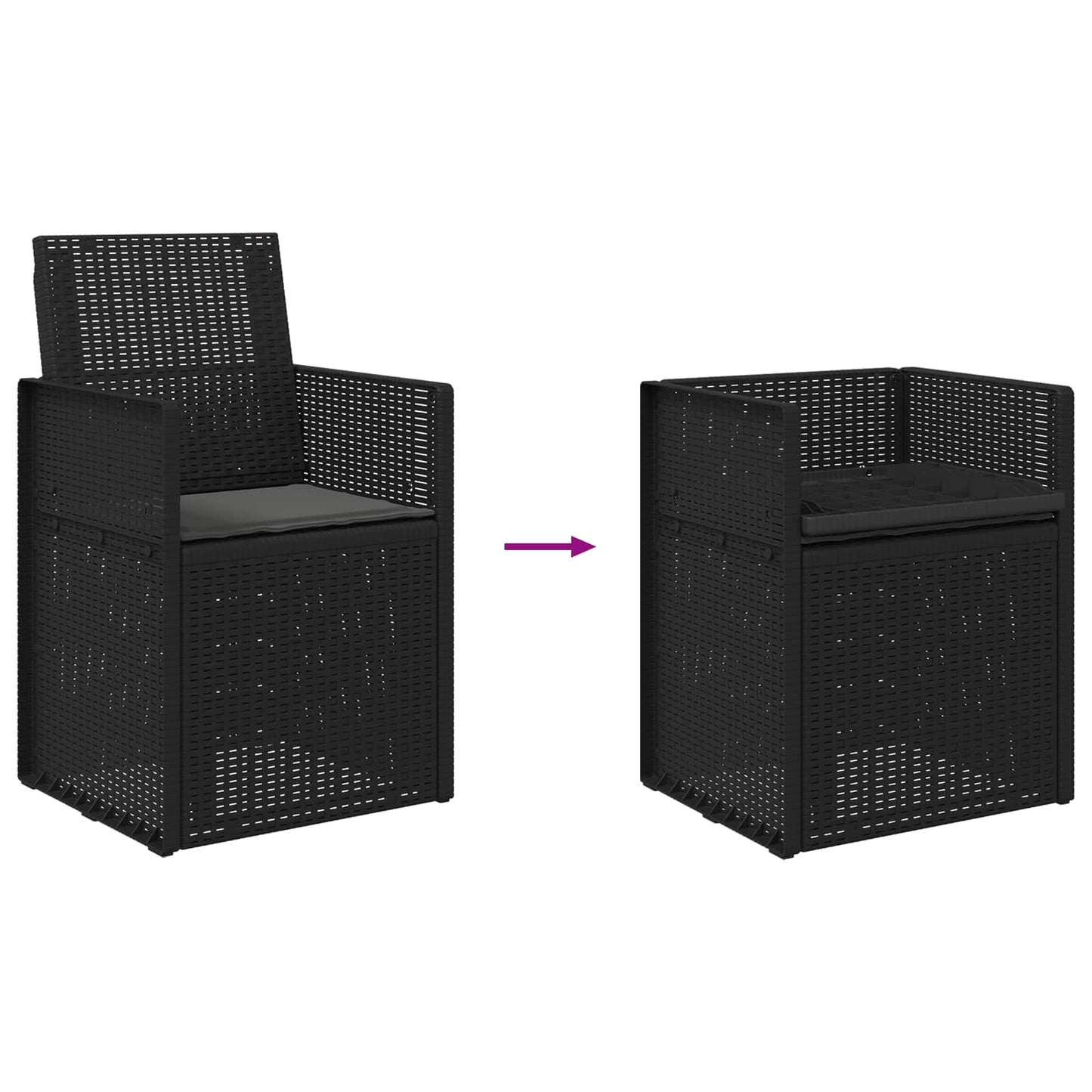 Tuin Eetstoelen 2 pcs Antracietkleurig PP