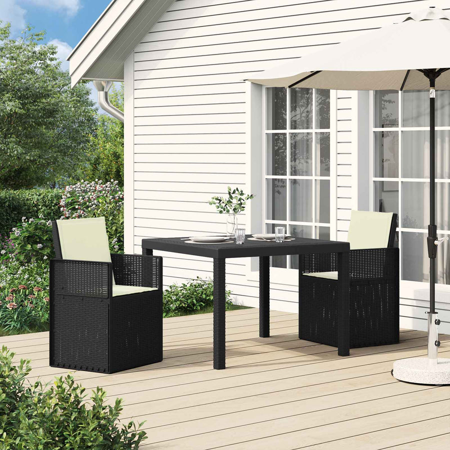 Tuin Eetstoelen 2 pcs Antraciet- en crèmekleurig PP