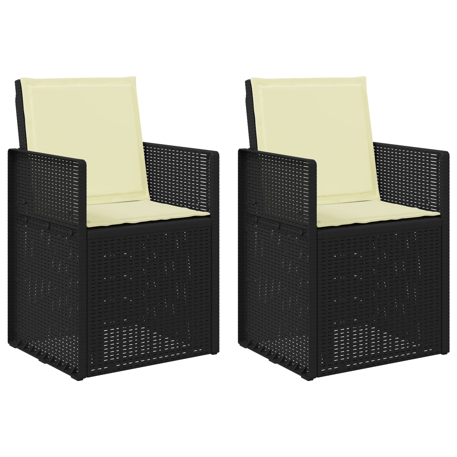 Tuin Eetstoelen 2 pcs Antraciet- en crèmekleurig PP
