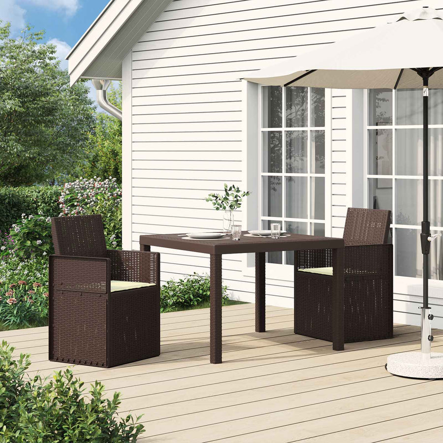 Tuin Eetstoelen 2 pcs Bruin en crèmekleurig PP