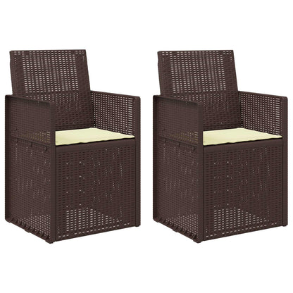 Tuin Eetstoelen 2 pcs Bruin en crèmekleurig PP