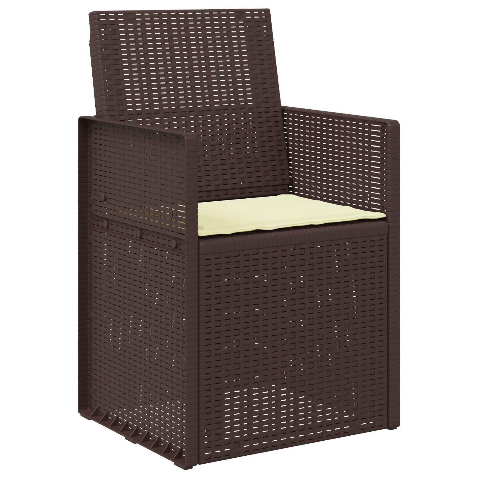 Tuin Eetstoelen 2 pcs Bruin en crèmekleurig PP