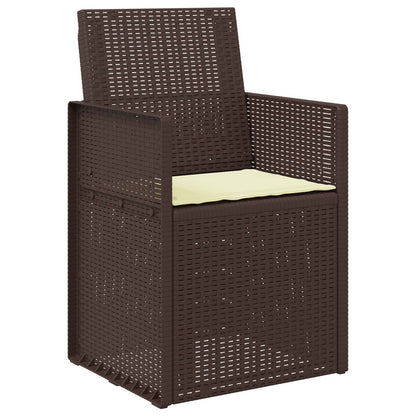 Tuin Eetstoelen 2 pcs Bruin en crèmekleurig PP
