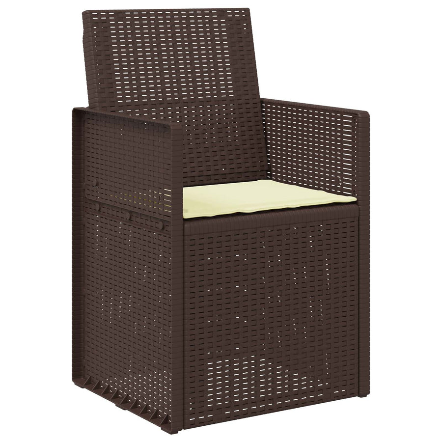 Tuin Eetstoelen 2 pcs Bruin en crèmekleurig PP