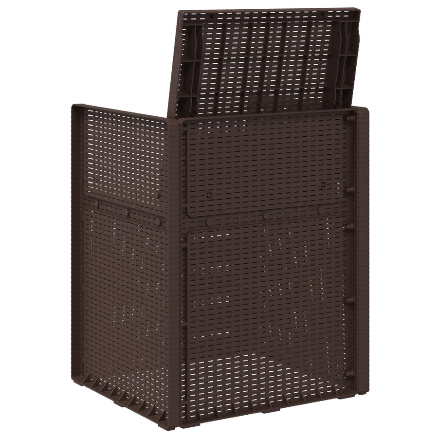 Tuin Eetstoelen 2 pcs Bruin en crèmekleurig PP