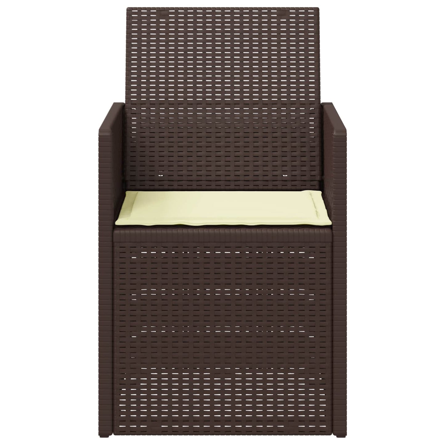 Tuin Eetstoelen 2 pcs Bruin en crèmekleurig PP