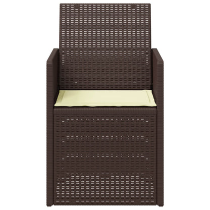 Tuin Eetstoelen 2 pcs Bruin en crèmekleurig PP