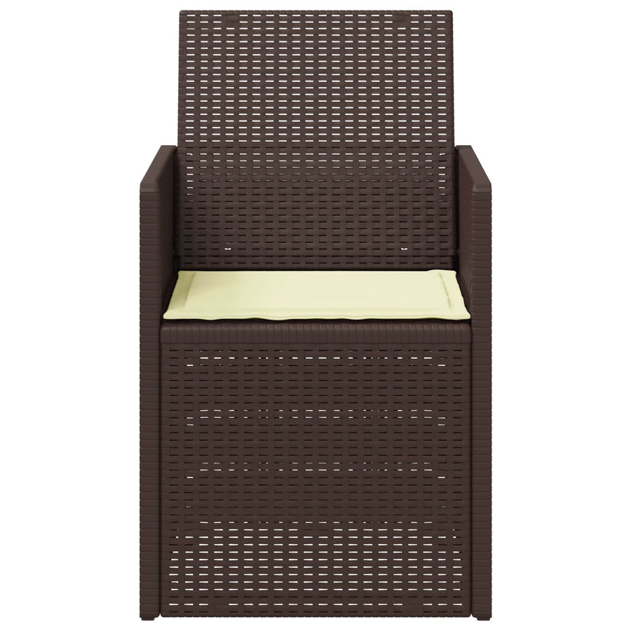 Tuin Eetstoelen 2 pcs Bruin en crèmekleurig PP