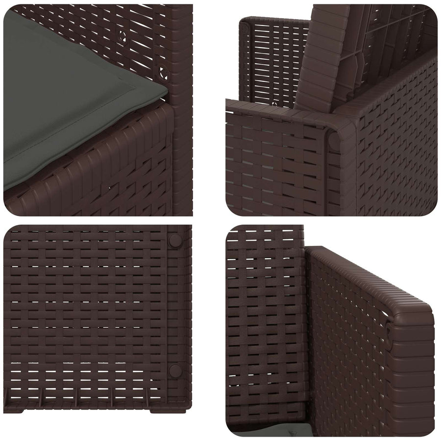 Tuin Eetstoelen 2 pcs Bruin en antracietkleurig PP
