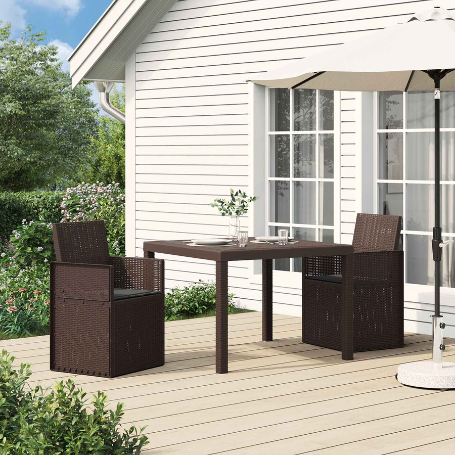 Tuin Eetstoelen 2 pcs Bruin en antracietkleurig PP
