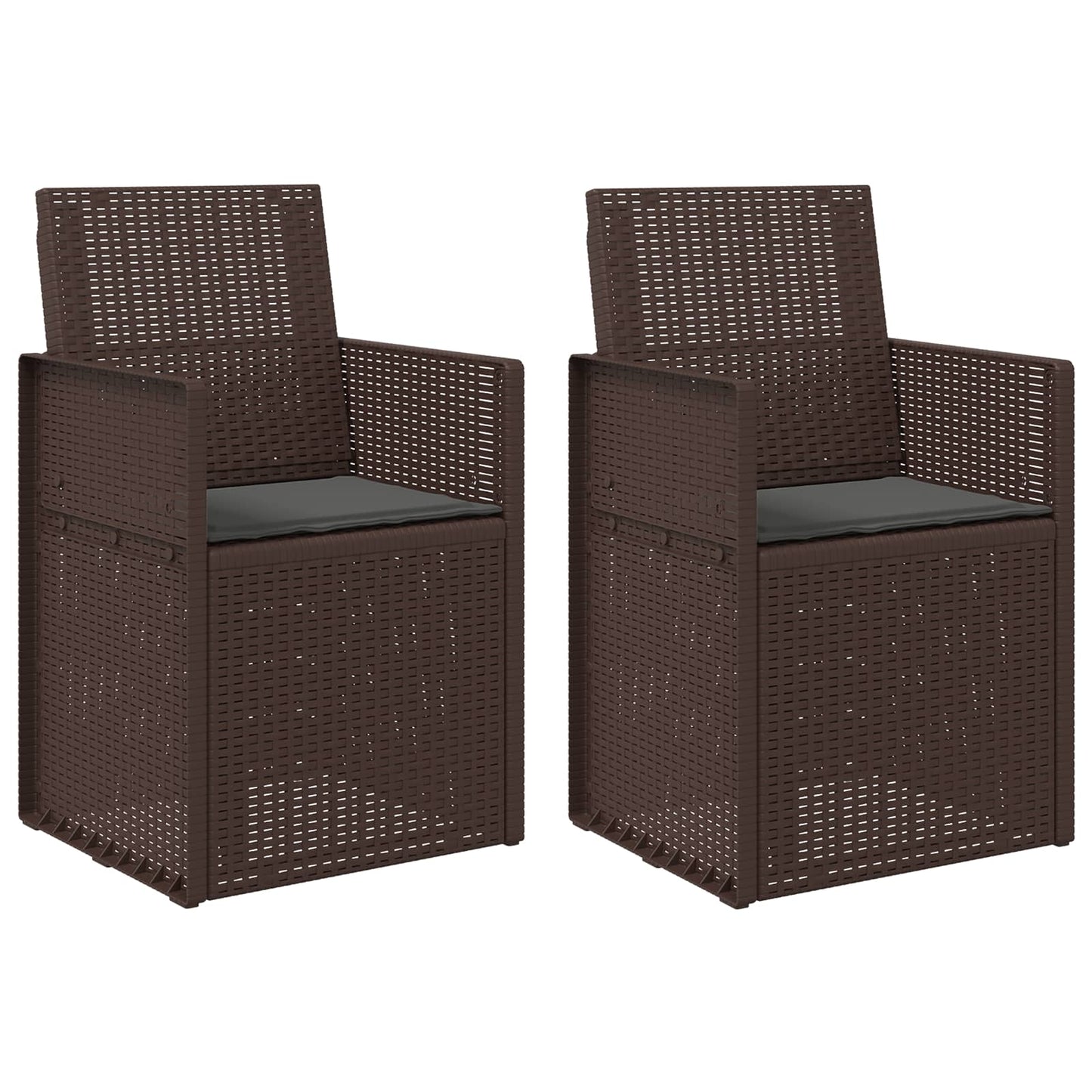Tuin Eetstoelen 2 pcs Bruin en antracietkleurig PP