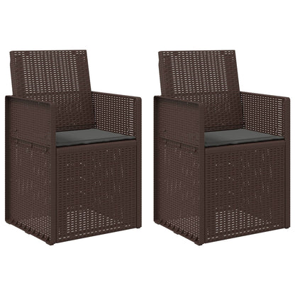 Tuin Eetstoelen 2 pcs Bruin en antracietkleurig PP