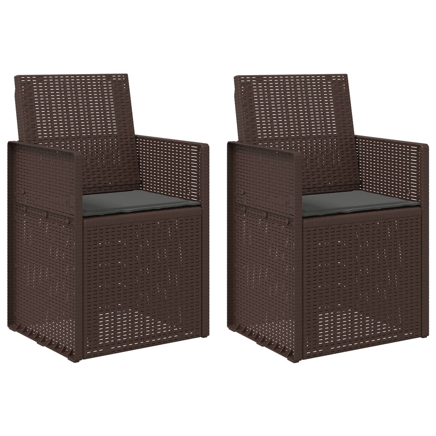 Tuin Eetstoelen 2 pcs Bruin en antracietkleurig PP
