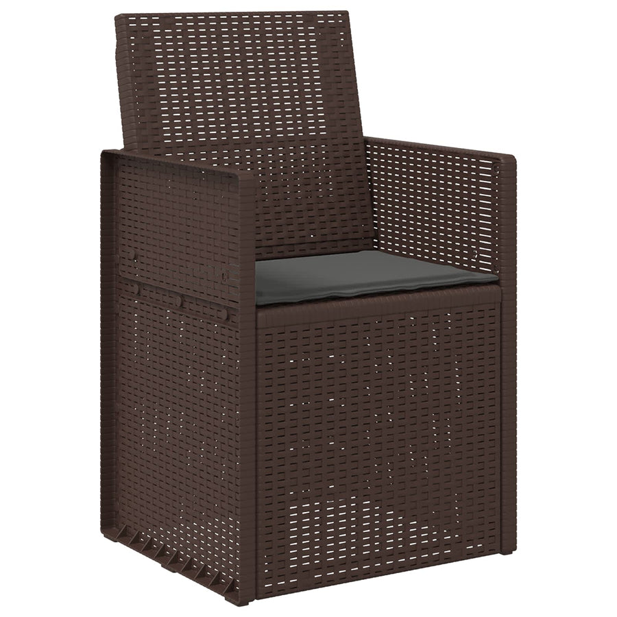 Tuin Eetstoelen 2 pcs Bruin en antracietkleurig PP