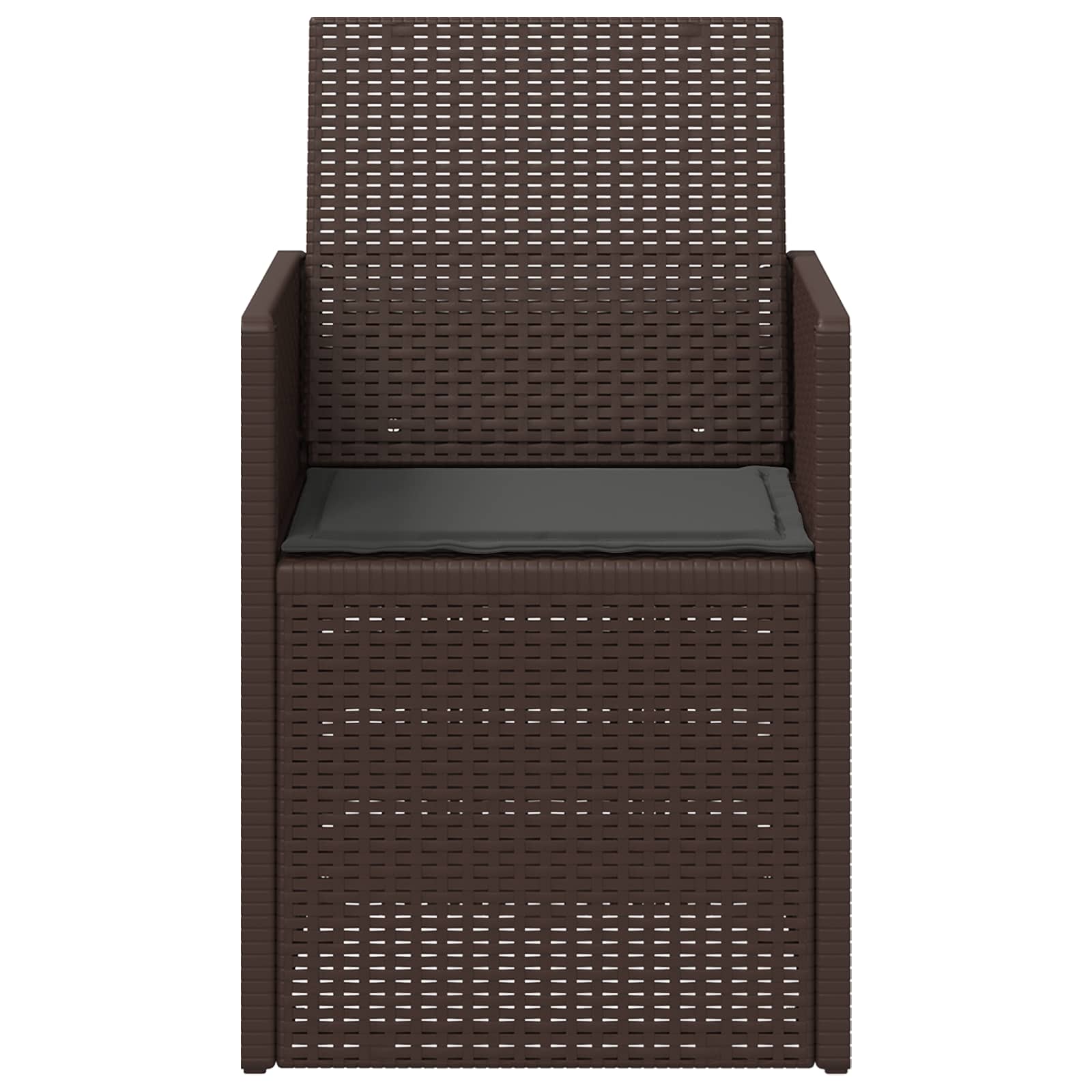 Tuin Eetstoelen 2 pcs Bruin en antracietkleurig PP