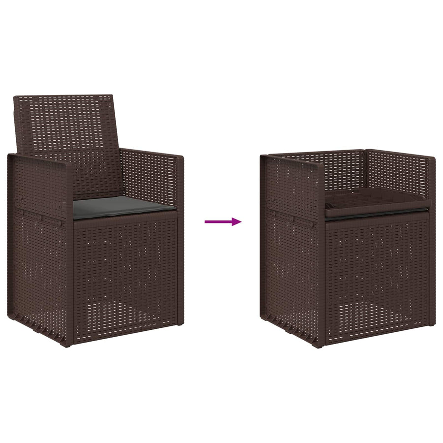 Tuin Eetstoelen 2 pcs Bruin en antracietkleurig PP