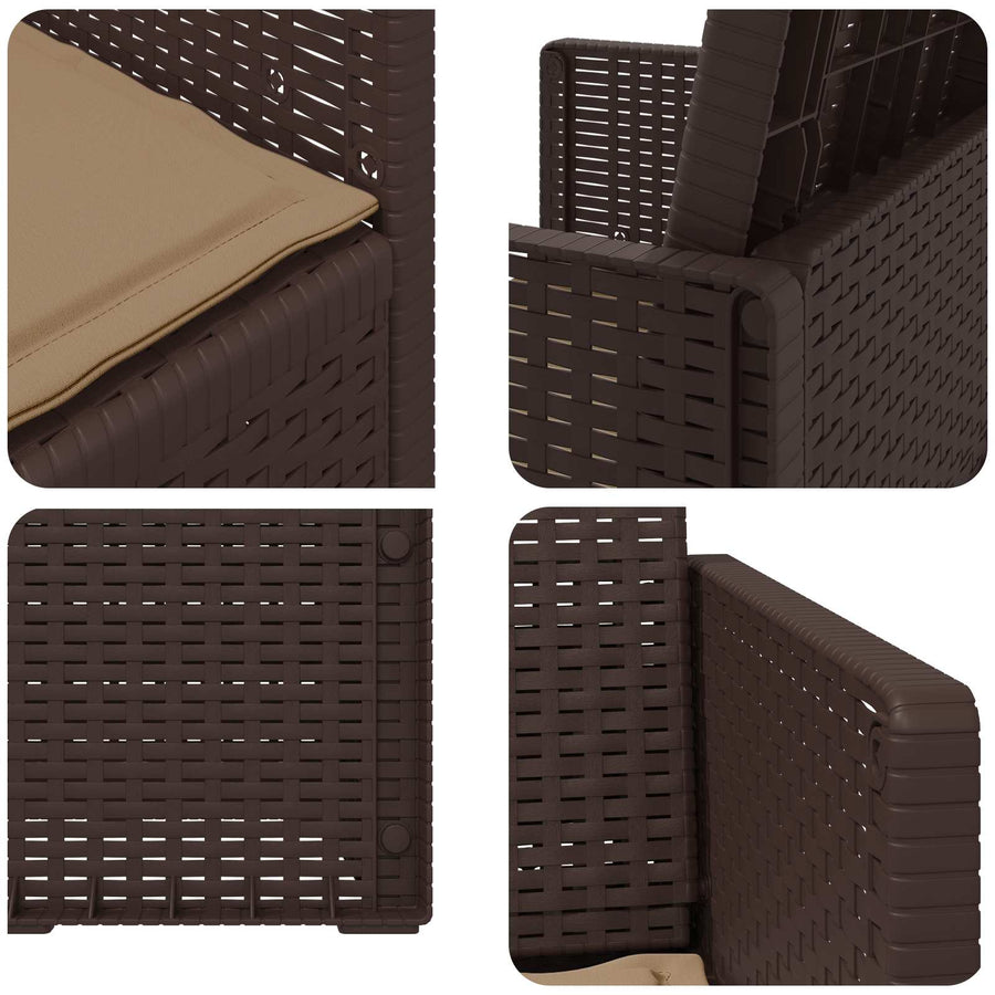 Tuin Eetstoelen 2 pcs Bruin en Taupe PP