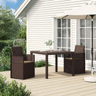 Tuinstoelen PP bruin taupe 2 stuks inklapbaar