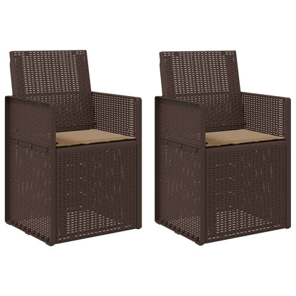 Tuin Eetstoelen 2 pcs Bruin en Taupe PP