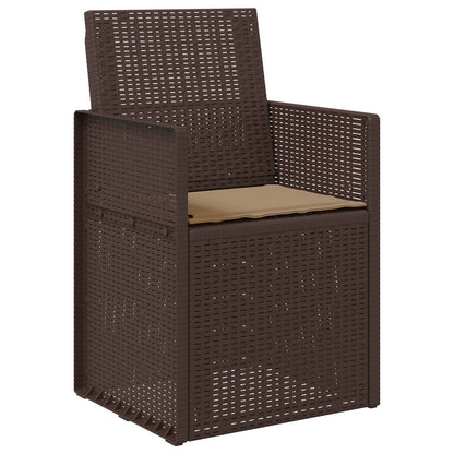 Tuin Eetstoelen 2 pcs Bruin en Taupe PP