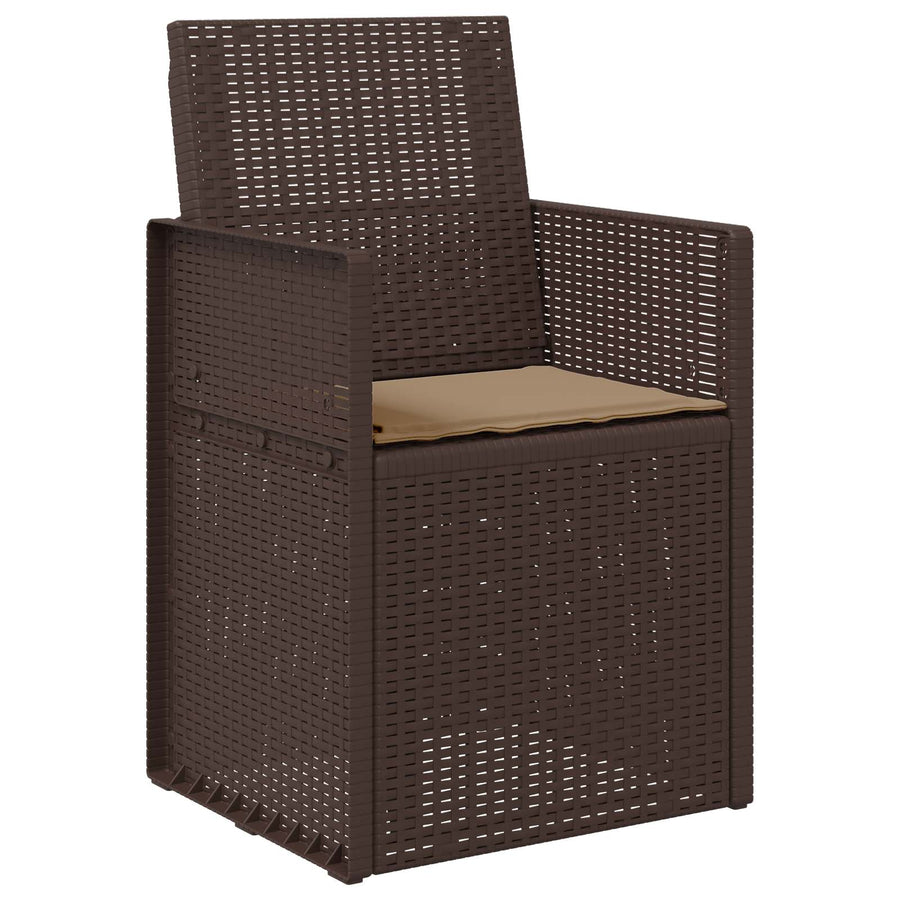 Tuin Eetstoelen 2 pcs Bruin en Taupe PP