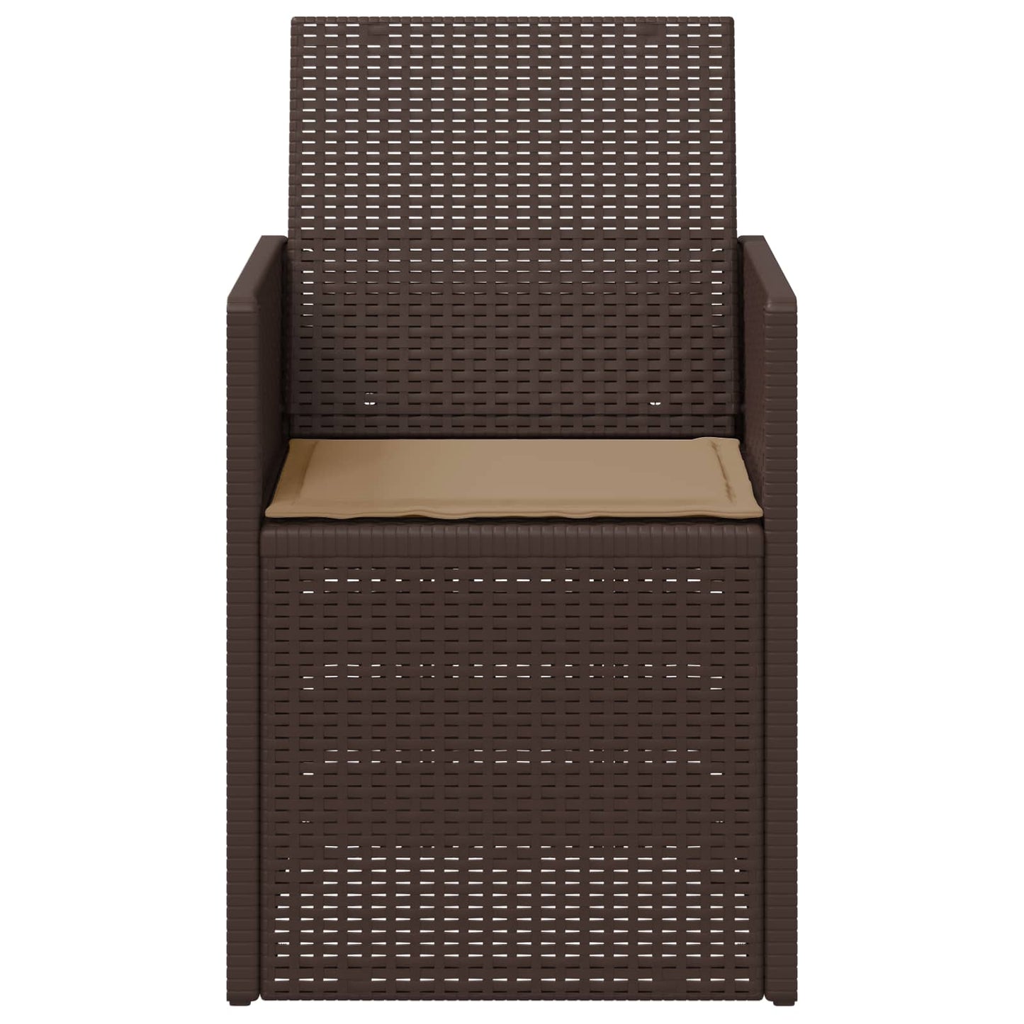 Tuin Eetstoelen 2 pcs Bruin en Taupe PP