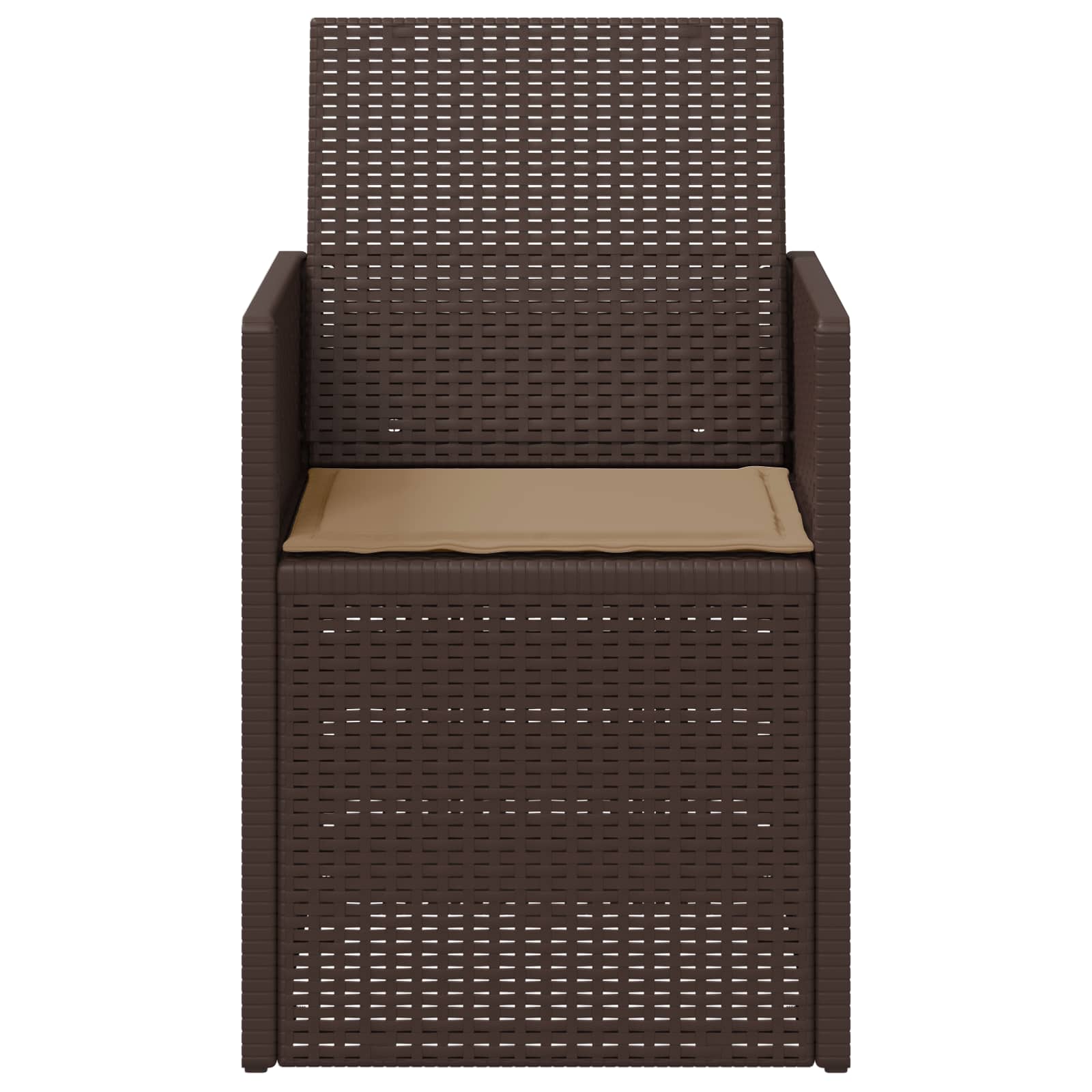 Tuin Eetstoelen 2 pcs Bruin en Taupe PP