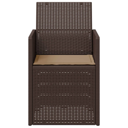 Tuin Eetstoelen 2 pcs Bruin en Taupe PP