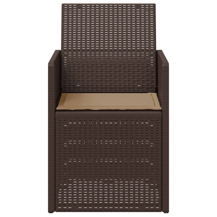Tuin Eetstoelen 2 pcs Bruin en Taupe PP