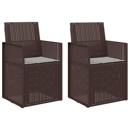 Tuin Eetstoelen 2 pcs Bruin en lichtgrijs PP