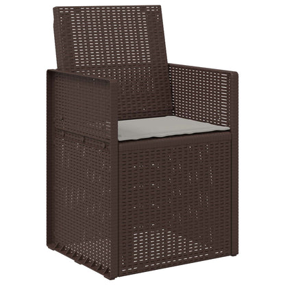 Tuin Eetstoelen 2 pcs Bruin en lichtgrijs PP