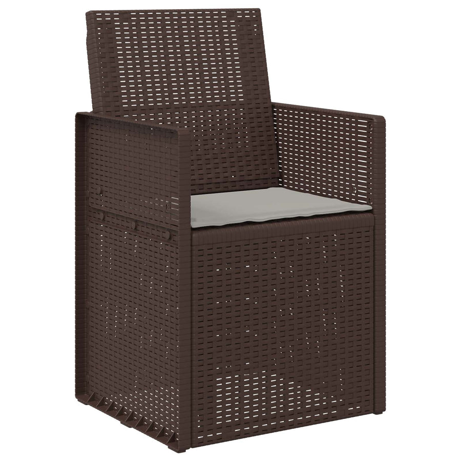 Tuin Eetstoelen 2 pcs Bruin en lichtgrijs PP