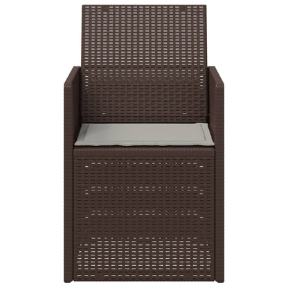 Tuin Eetstoelen 2 pcs Bruin en lichtgrijs PP