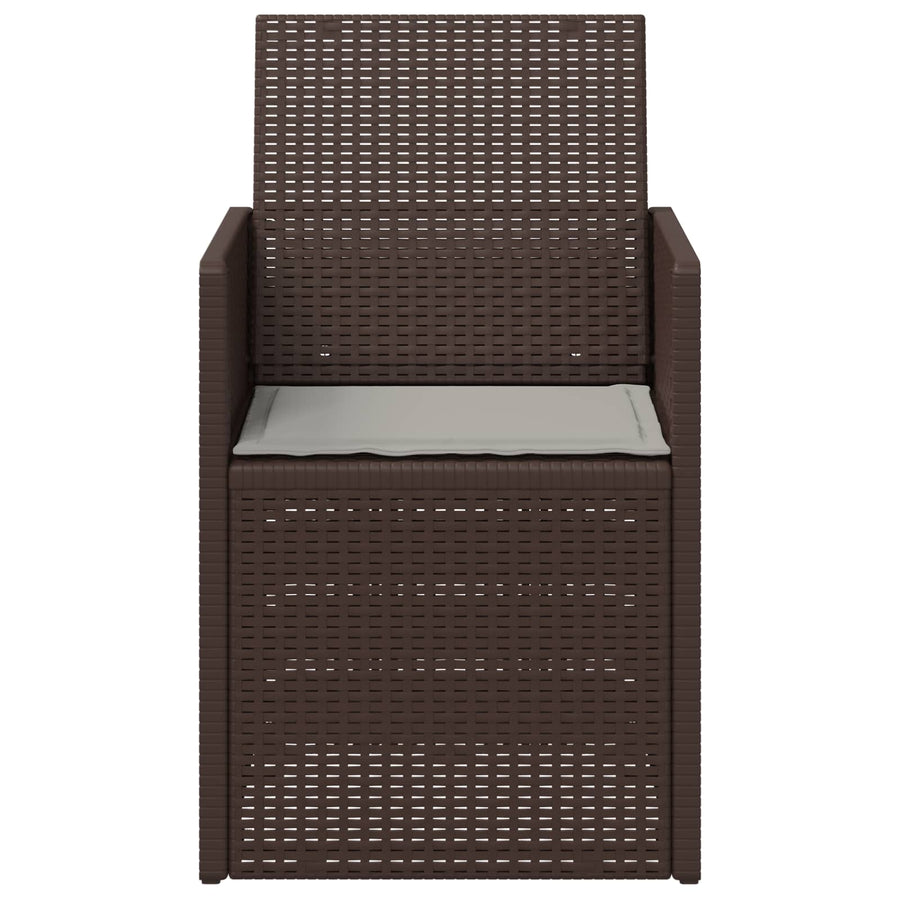 Tuin Eetstoelen 2 pcs Bruin en lichtgrijs PP