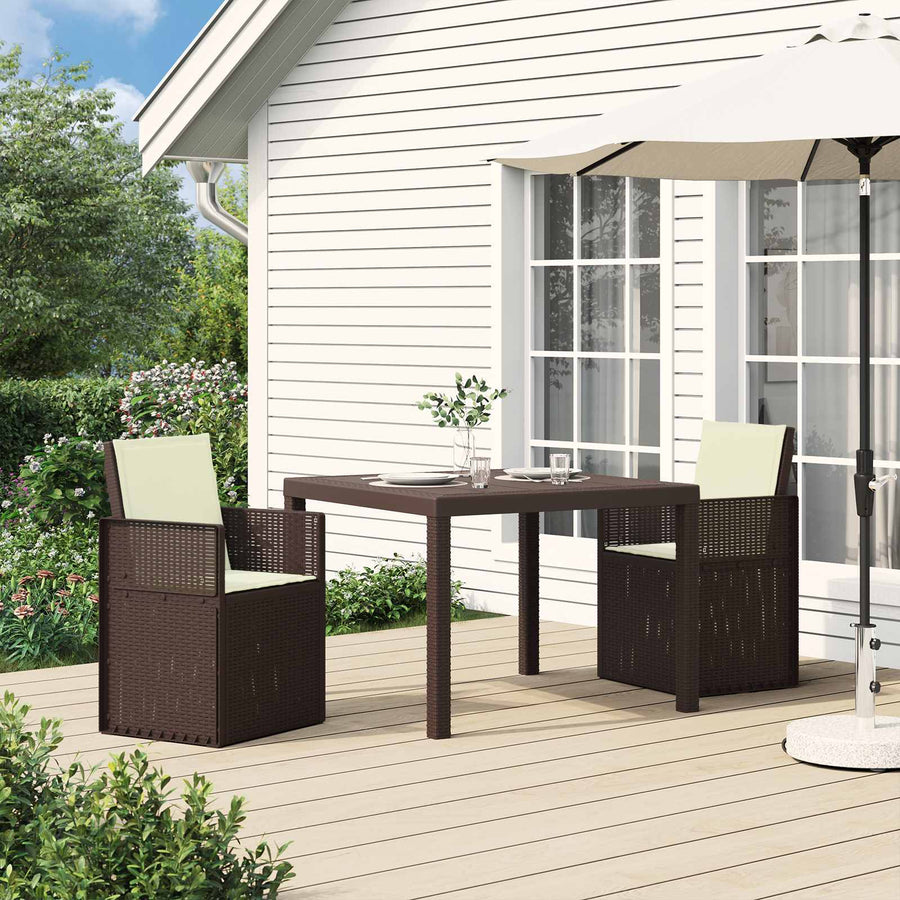 Tuin Eetstoelen 2 pcs Bruin en crèmekleurig PP