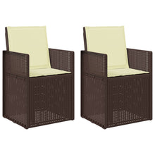 Tuin Eetstoelen 2 pcs Bruin en crèmekleurig PP