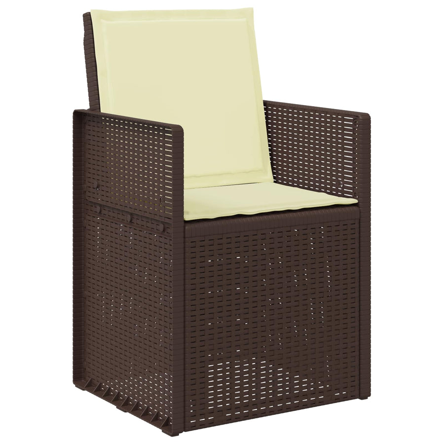 Tuin Eetstoelen 2 pcs Bruin en crèmekleurig PP