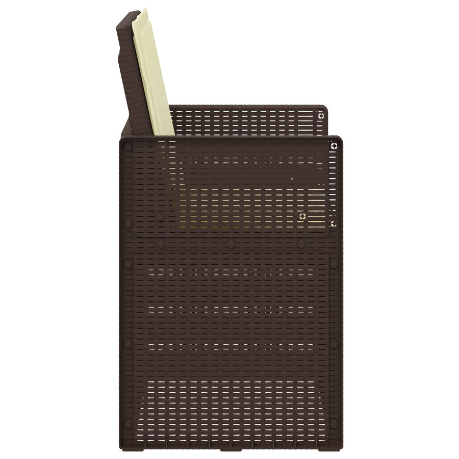 Tuin Eetstoelen 2 pcs Bruin en crèmekleurig PP