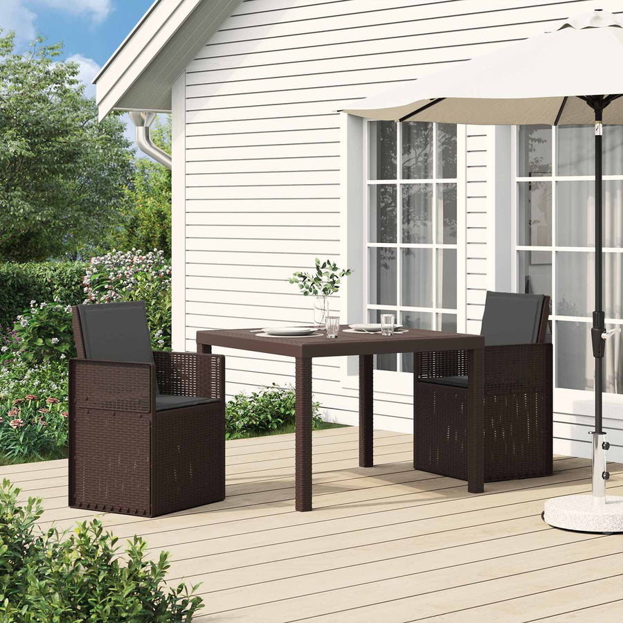 Tuin Eetstoelen 2 pcs Bruin en antracietkleurig PP