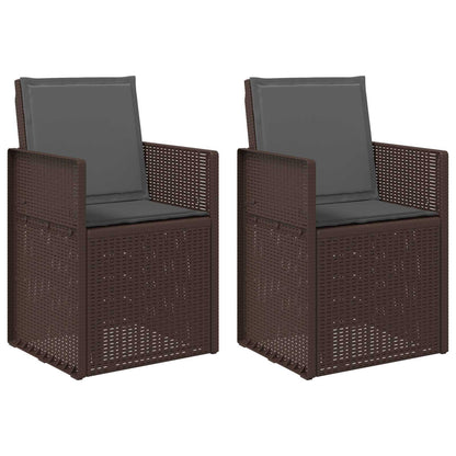 Tuin Eetstoelen 2 pcs Bruin en antracietkleurig PP