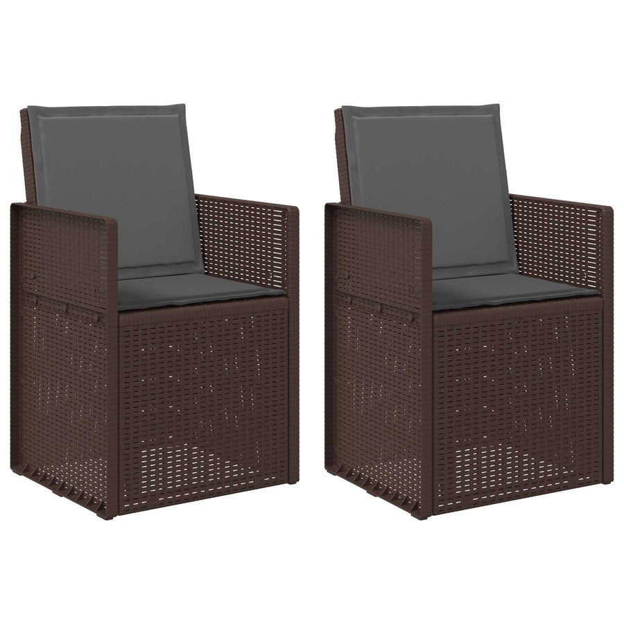 Tuin Eetstoelen 2 pcs Bruin en antracietkleurig PP