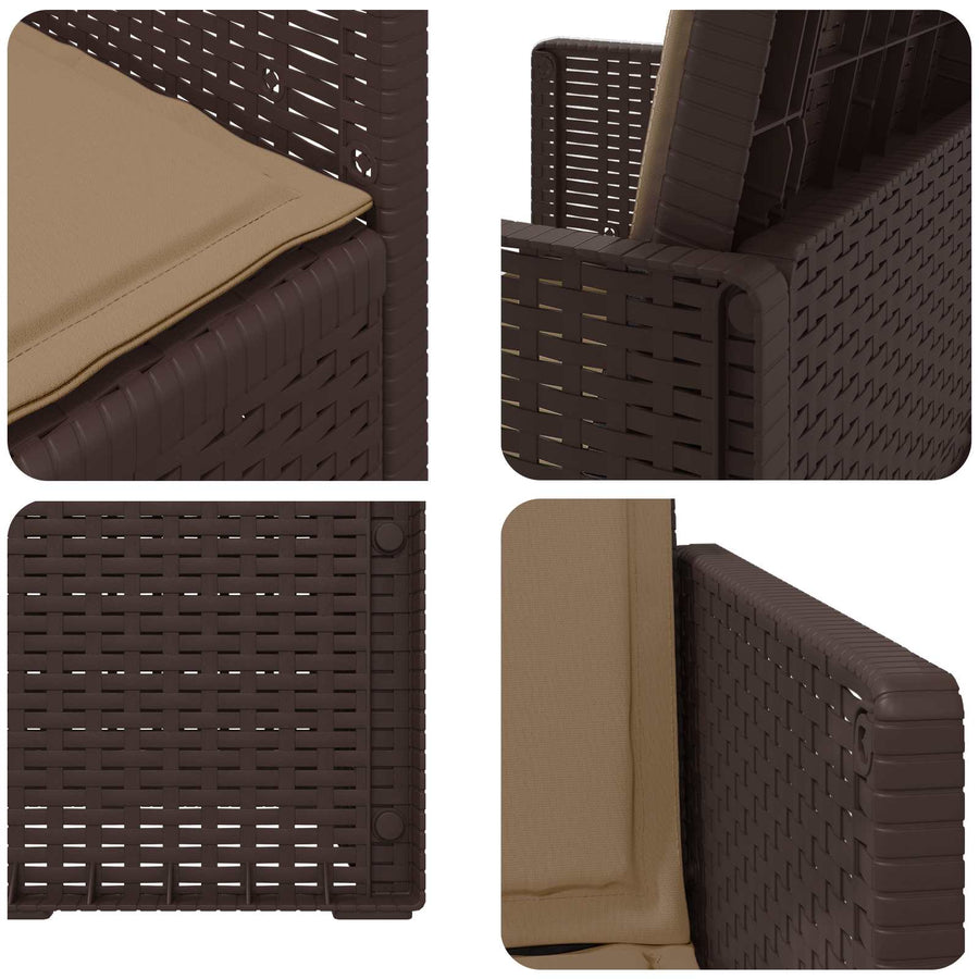 Tuin Eetstoelen 2 pcs Bruin en Taupe PP