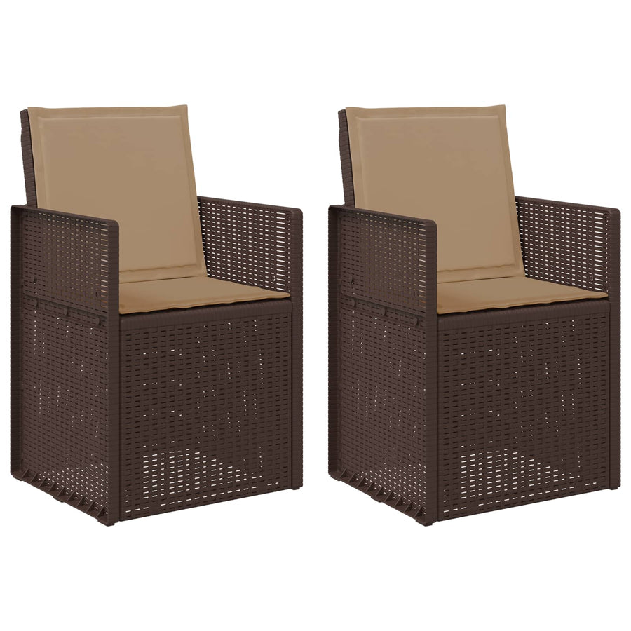 Tuin Eetstoelen 2 pcs Bruin en Taupe PP