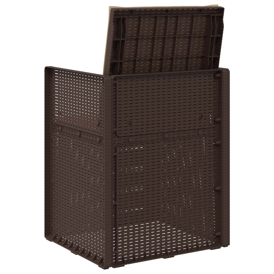 Tuin Eetstoelen 2 pcs Bruin en Taupe PP